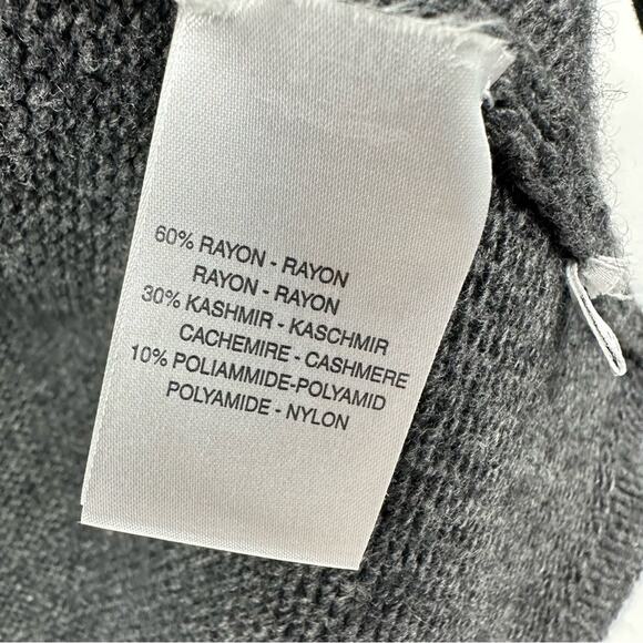 SALE!!! Bluemarine Grey Woll Cardigan Sweater with Leather Details Size L - Picture 5 of 9